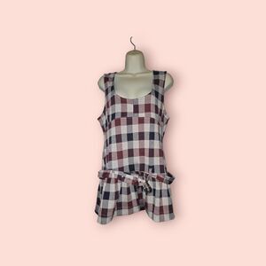 Maeve Anthropologie Belted Drop-Waist Peplum Tank Sleeveless Blouse Top Trendy L